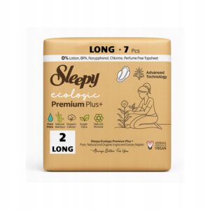 PODPASKI HIGIENICZNE SLEEPY z skrzydełkami EKO LONG 7SZT