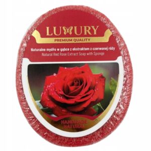 NATURALNE MYDŁO W GĄBCE Z EKSTRAKTEM Z CZERWONEJ RÓŻY LUXURY 135g