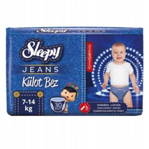 SLEEPY MAJTKI TRENINGOWE PIELUCHY JEDNORAZOWE JEANS BOY 30pcs 7-14kg