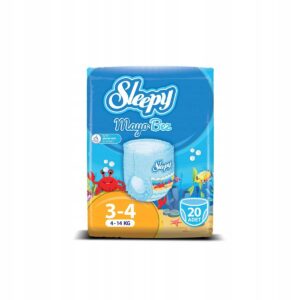 PIELUCHY PIELUSZKI MAJTKI DO PŁYWANIA I KĄPIELI 3-4 SLEEPY 4-14 kg 20 SZT