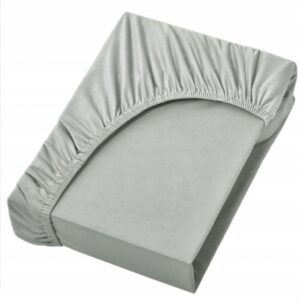 PRZEŚCIERADŁO Z GUMKĄ PARIS JERSEY BAWEŁNA 200X220 + 25CM SREBRNY KOLORY