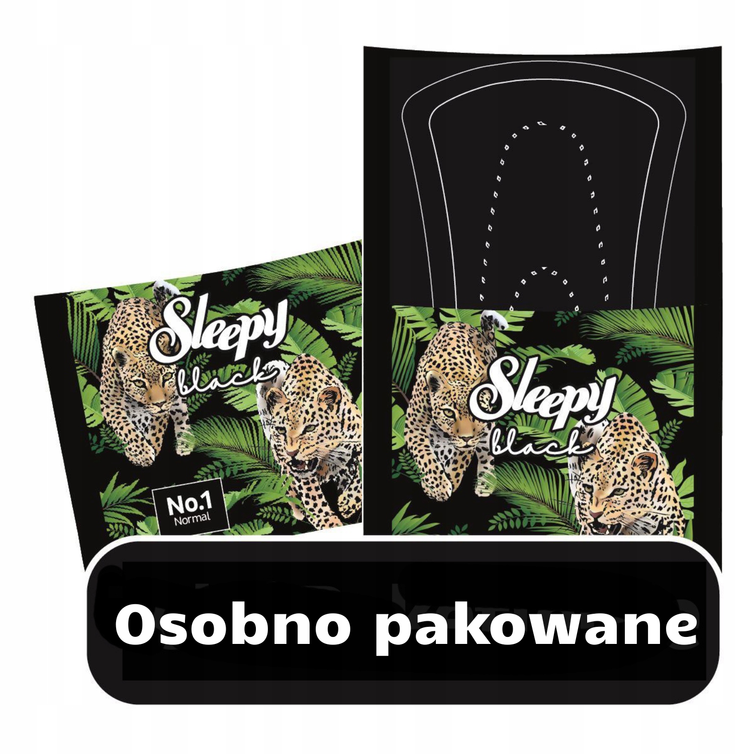 PODPASKI HIGIENICZNE SLEEPY z skrzydełkami BLACK NIGHT 16SZT - obrazek 3