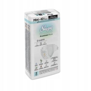 Sleepy Bio Premium Plus+ Rozmiar 2 Mini 42 pieluchy dla dzieci 3–6 kg