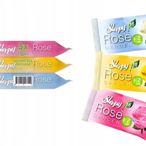 CHUSTECZKI NAWILŻANE MOKRE ODŚWIEŻAJĄCE SLEEPY ROSE GARDEN 3x15szt