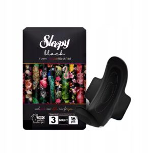 PODPASKI HIGIENICZNE SLEEPY z skrzydełkami BLACK NIGHT 16SZT