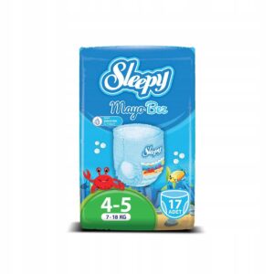 PIELUCHY PIELUSZKI MAJTKI DO PŁYWANIA I KĄPIELI 4-5 SLEEPY 7-18 kg 17 SZT