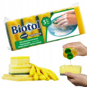 BIOTOL ZMYWAK KUCHENNY GĄBKA DO MYCIA NACZYŃ 5PCS