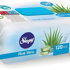 CHUSTECZKI SLEEPY NAWILŻANE DLA DZIECI ALOES 120SZT