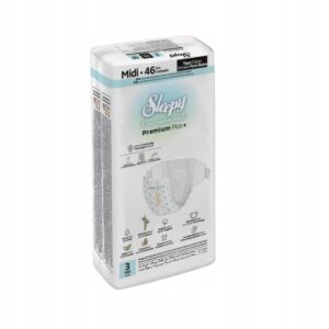 Sleepy Bio Natural Premium Plus+ Midi 46 szt pieluchy dla dzieci 4–9 kg