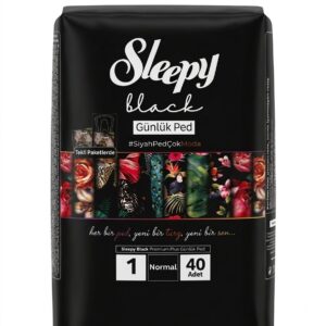 Wkładki Damskie Higieniczne Sleepy Black Normal 40 szt Czarne Premium