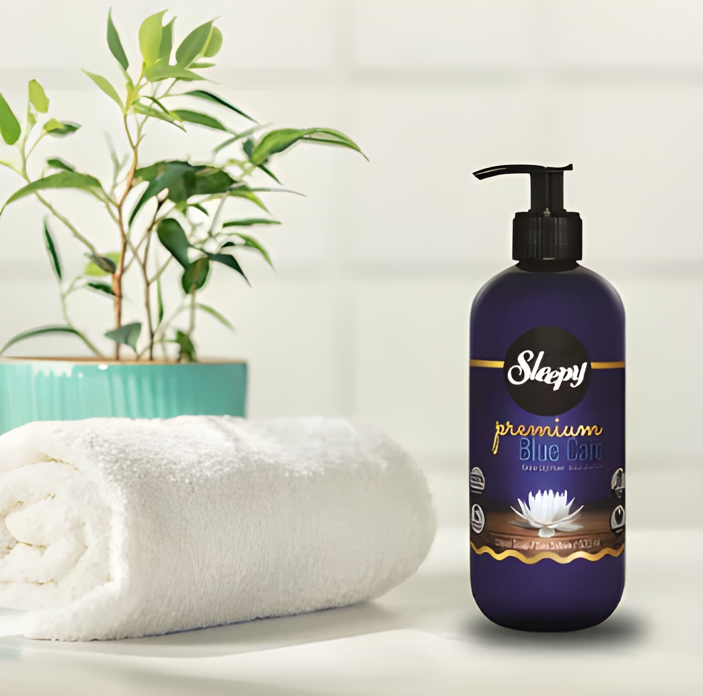 MYDŁO W PŁYNIE SLEEPY BLUE CARE ZAPACH KWIAT LOTOSU,MIĘTA,WODOROSTY 500ml - obrazek 3