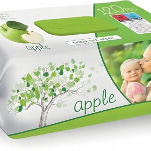 CHUSTECZKI SLEEPY NAWILŻANE DLA DZIECI JABŁKO 120SZT