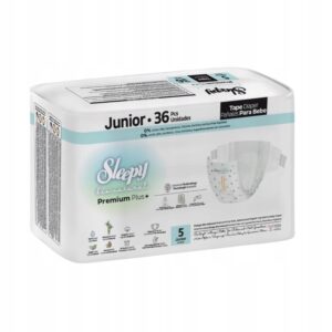 Sleepy Bio Natural Premium Plus+ 5 Junior 36 szt Ekologiczne pieluchy