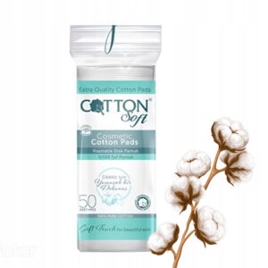 COTTON SOFT – PŁATKI KOSMETYCZNE Z 100% BAWEŁNY, 50 SZT