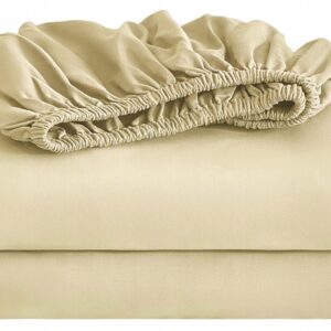PRZEŚCIERADŁO Z GUMKĄ JERSEY BAWEŁNA 200X220 +25CM PSZENICZNY