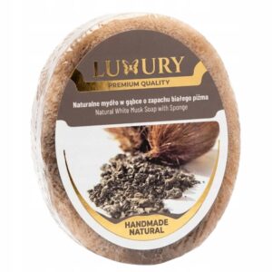 NATURALNE MYDŁO W GĄBCE O ZAPACHU BIAŁEGO PIŻMA LUXURY 135g