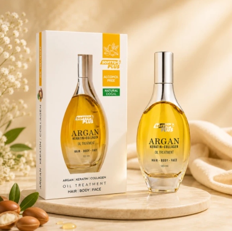 OLEJEK DO CIALA,TWARZY,WŁOSÓW SOFTTO PIELĘGNACJA NAWILŻAJĄCY ARGAN 120ML - obrazek 6