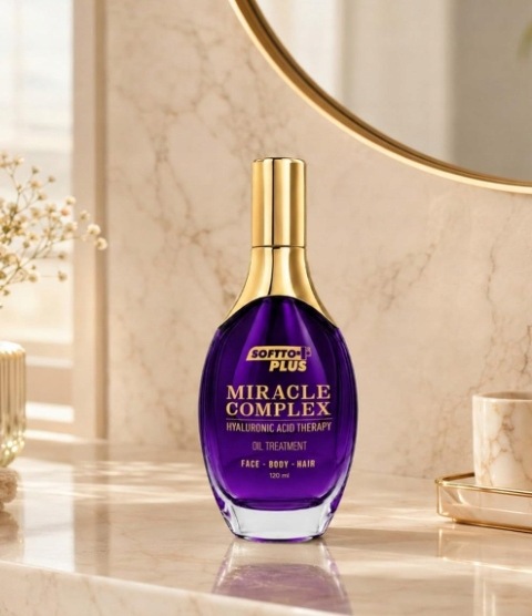 OLEJEK DO CIALA,TWARZY,WŁOSÓW SOFTTO PLUS PIELĘGNACJA MIRACLE 120ML - obrazek 4