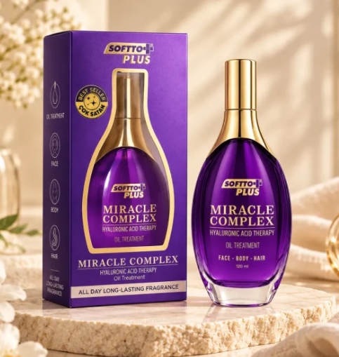OLEJEK DO CIALA,TWARZY,WŁOSÓW SOFTTO PLUS PIELĘGNACJA MIRACLE 120ML - obrazek 5